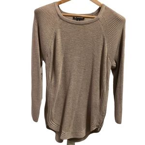 INC tan knit  sweater with zippers on each side size 1X